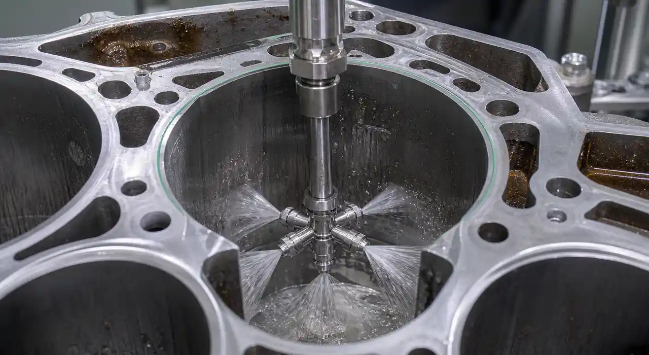 Engine block parts washing case study