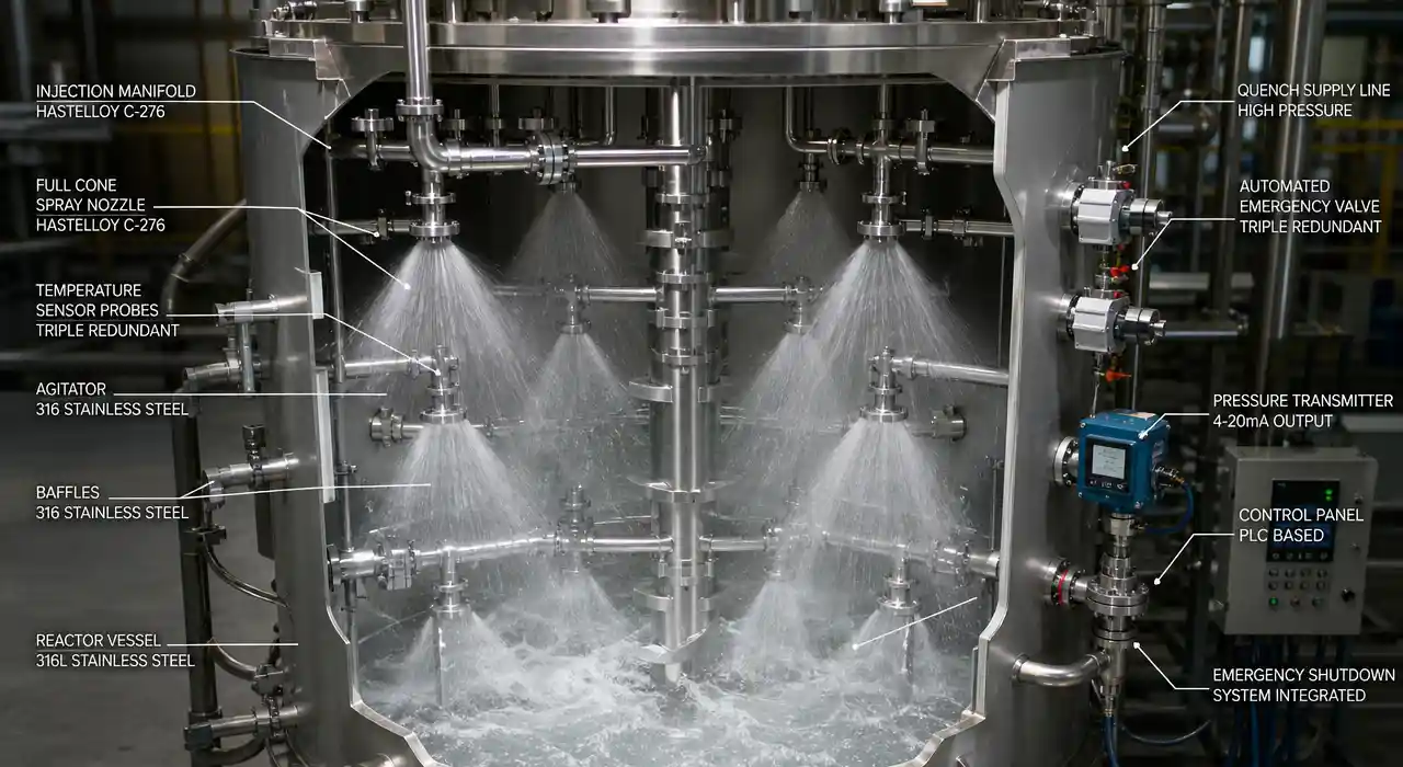 Reactor emergency quench system case study