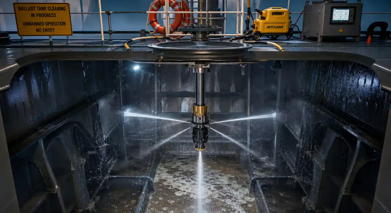 Efficient ballast tank cleaning